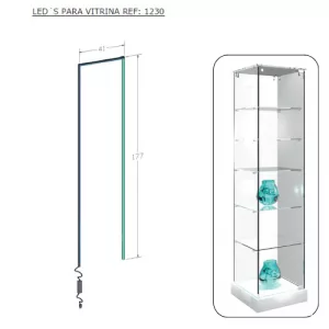 Iluminación led lateral y superior para vitrina