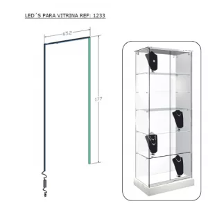 Iluminación led lateral y superior para vitrina
