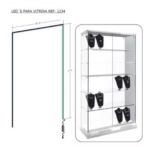 Iluminación led lateral y superior para vitrina