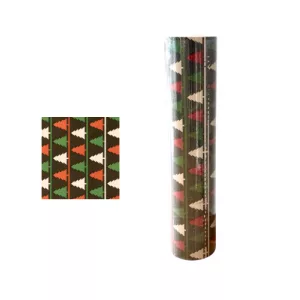 Bobina papel kraft aboles de Navidad 200m 62cm