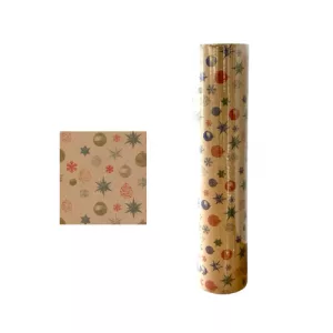 Bobina papel kraft bolas de Navidad 200m 62cm