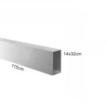 Tubo rectangular 14x32mm largo 115cm