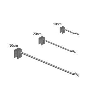 Gancho simple 10-20-30cm para barra rectangular 14-15mm