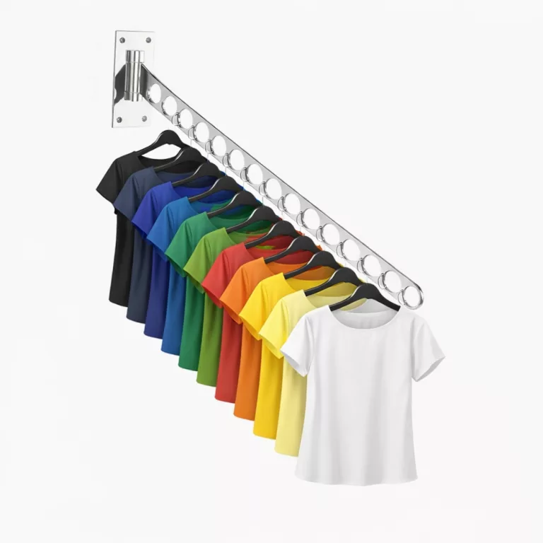 Expositor pelicano giratorio 90º a pared con 16 taladros