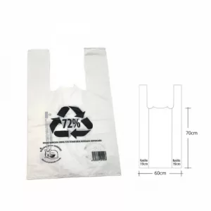 50 bolsas plástico camiseta 60x70 grande G200 blanca