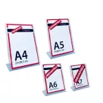 510.Portacarteles-PVC-vertical base L IRROMPIBLE