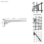 Soporte estante inclinable 5 posiciones sistema scala/malla