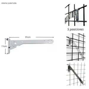 Soporte estante inclinable 5 posiciones sistema scala/malla