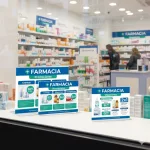 Portacarteles metacrilato horizontal base