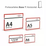 Portacarteles metacrilato HORIZONTAL BASE T