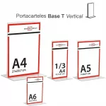 Portacarteles metacrilato VERTICAL BASE T