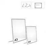 Portacartel led sobre con enganches a sobremesa y pared