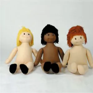 Maniquí fieltro flexible con pelo lana varios colores