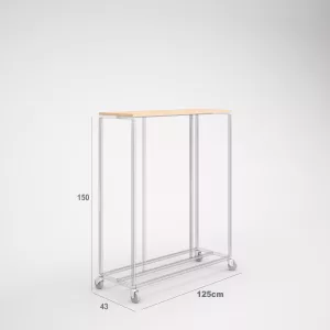 Techo madera para mueble SQ hierro góndola 1250x453