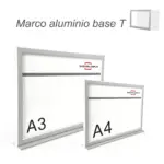 Portacartel marco de aluminio sobremesa doble cara