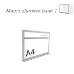 Portacartel marco de aluminio sobremesa doble cara