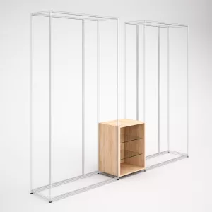 Cubo de 75cm con estantes de cristal para mueble SQ
