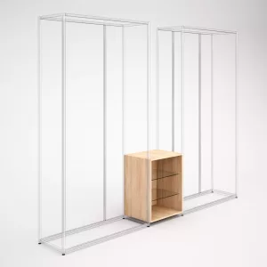 Cubo de 75cm con estantes de cristal para mueble SQ