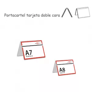 Portacartel doble tarjeta PVC