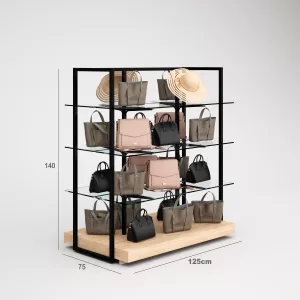 Complementos Góndola SQ, estantes de cristal y Tarima (Tubo Cuadrado25mm)