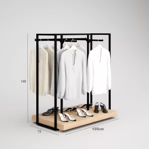 Confección Góndola SQ, barra colgadora, perchero y Tarima (Tubo Cuadrado25mm)