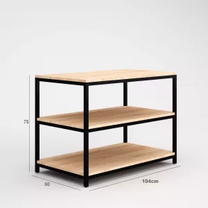 Mesa nido estante inferior tubo cuadrado SQ de 25mm tapa 19mm melamina  104x60x75cm