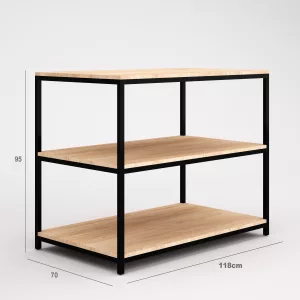 Mesa nido estante inferior tubo cuadrado SQ de 25mm tapa 19mm melamina  118x70x95cm