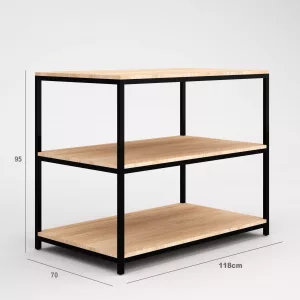 Mesa nido estante inferior tubo cuadrado SQ de 25mm tapa 19mm melamina  118x70x95cm