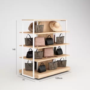 Complementos Góndola SQ, estantes de madera, fondo liso y Tarima (Tubo Cuadrado25mm)