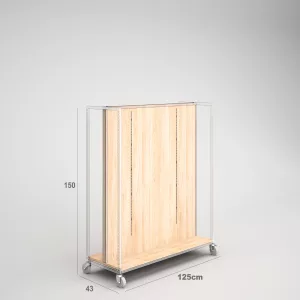 Trasera madera lisa con cremalleras para mueble SQ hierro góndola