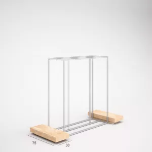 Tarima cabecera de madera para mueble SQ hierro góndola 750x300mm