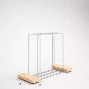 Tarima cabecera de madera para mueble SQ hierro góndola 750x300x120mm