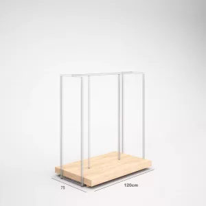 Tarima madera para mueble SQ hierro góndola 1200x750x120mm