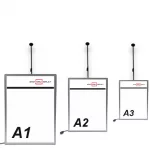 Portacartel LED modelo sobre con soporte techo