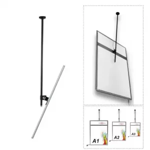 Soporte a techo para portacartel modelo sobre led