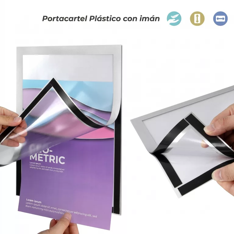Portacartel plástico con imán