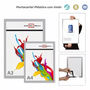 Portacartel plástico con imán