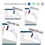 Portacartel con adhesivo e imán