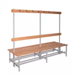Banco vestuario doble con percha 150cm