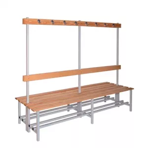 Banco vestuario doble con percha 150cm