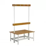 Banco vestuario doble con percha 100cm