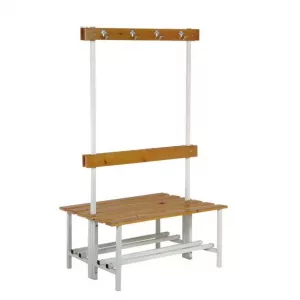 Banco vestuario doble con percha 100cm