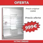 Mural estantería metálica 3 módulos de 64cm x 245cm