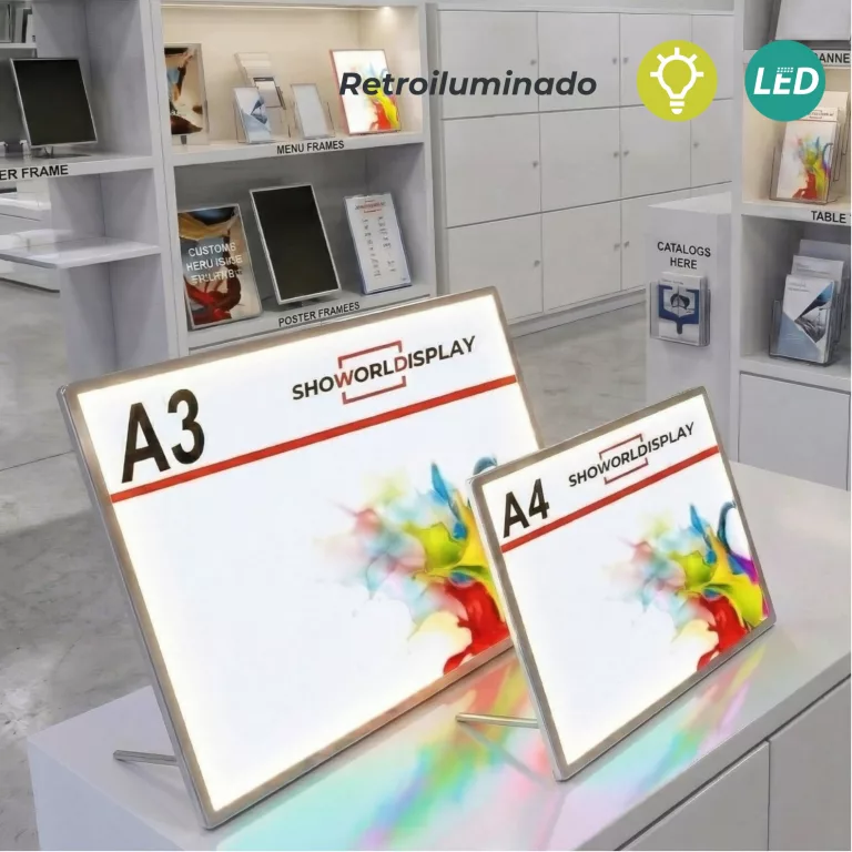 Portacartel-led-sobre-con-enganches-a-sobremesa-y-pared-VISTAHORIZONTAL