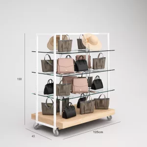 Complementos Góndola Terraza SQ, estantes de cristal y Tarima (Tubo Cuadrado25mm)