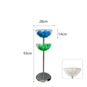 Expositor-ofertas-2-cestas-oferta-redonda transparente-28cm-diámetro-14cm-alto