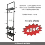 13617MR-OFERTA -Estantería metálica estantes y barra colgadora MARRON