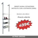 OFERTA - mural metálico 4 estantes GRIS