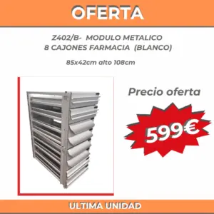 OFERTA - modulo metálico 8 cajones especial farmacias (BLANCO)
