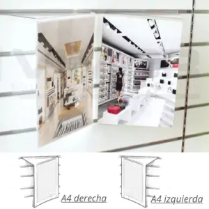 Portacartel modelo sobre de lado derecho o izquierdo tamaño DIN A4